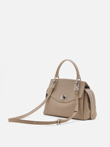 PAZZION, Diana Top Handle Bag, Almond